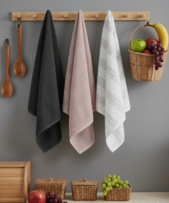 3 lü antrasit pudra krem havlu