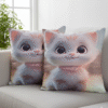 pamuk kedi desenli kırlent 2