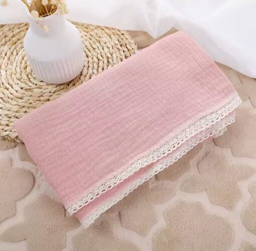 Pembe Müslin Bebek Battaniye