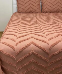 tarçın renk çift kişilik ponpon pike takımı