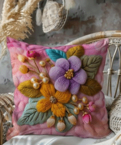 3 Boyutlu Altın Çiçekli Pembe Masal 2