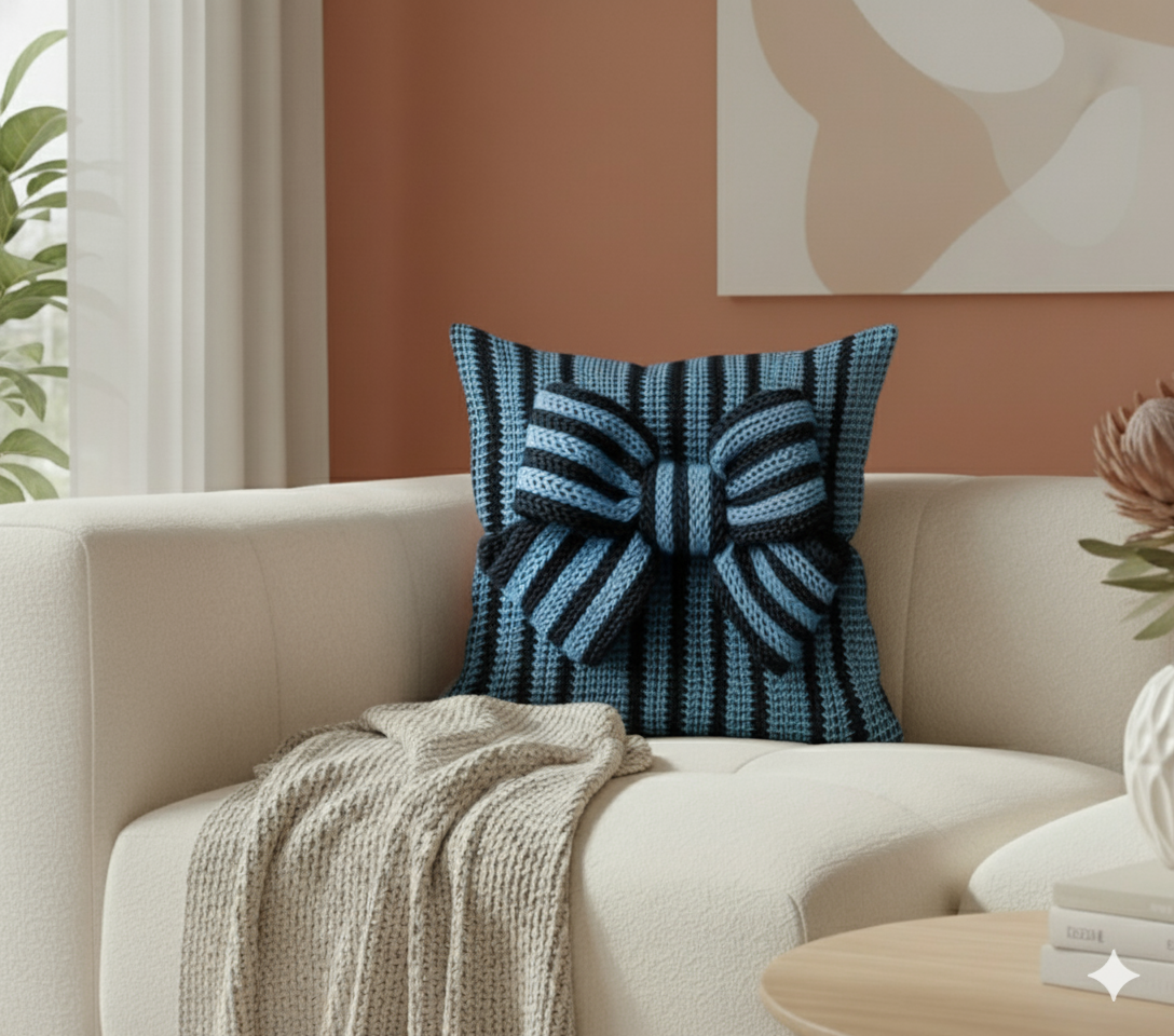 Buzlu Mavinin 3 Boyutlu Örgülü Zarafeti 1