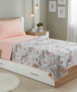 3D çiçek desenli tek kişilik kapitone pike