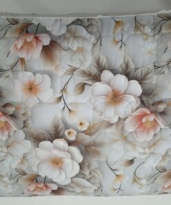 3D çiçek desenli tek kişilik kapitone pike